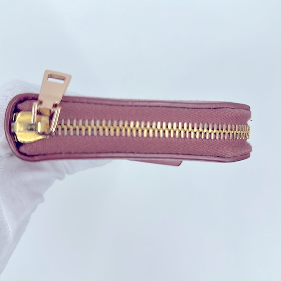Authentic Prada Saffiano Vernice Leather Bow Zip Wallet-Pink - Picture 6 of 14